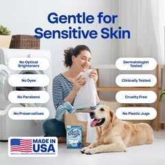 Earth Breeze Fragrance Free Laundry Detergent Sheets - 60 loads: Hypoallergenic, Bleach-Free, Non-Toxic, Dermatologist Tested